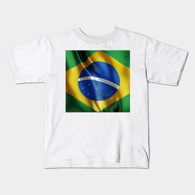 Brazil flag Kids T-Shirt by mikath